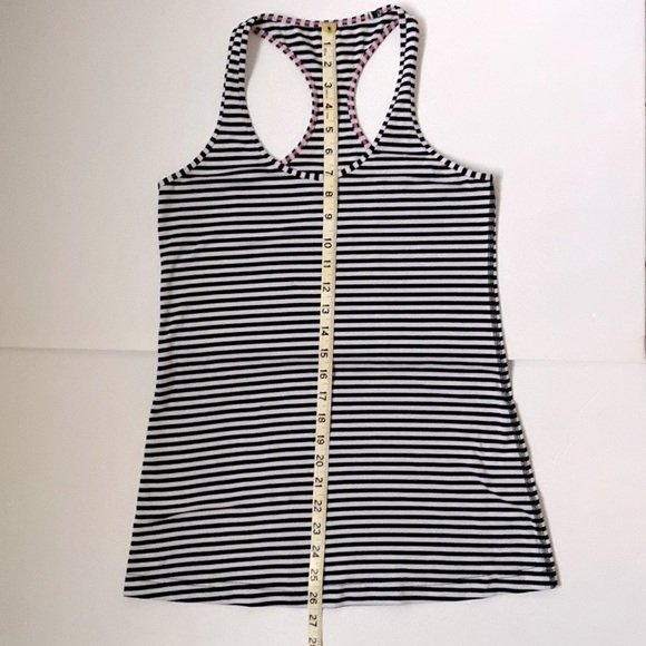 Lululeman Cool Racerback classic Stripe Black/White Top - Picture 5 of 11
